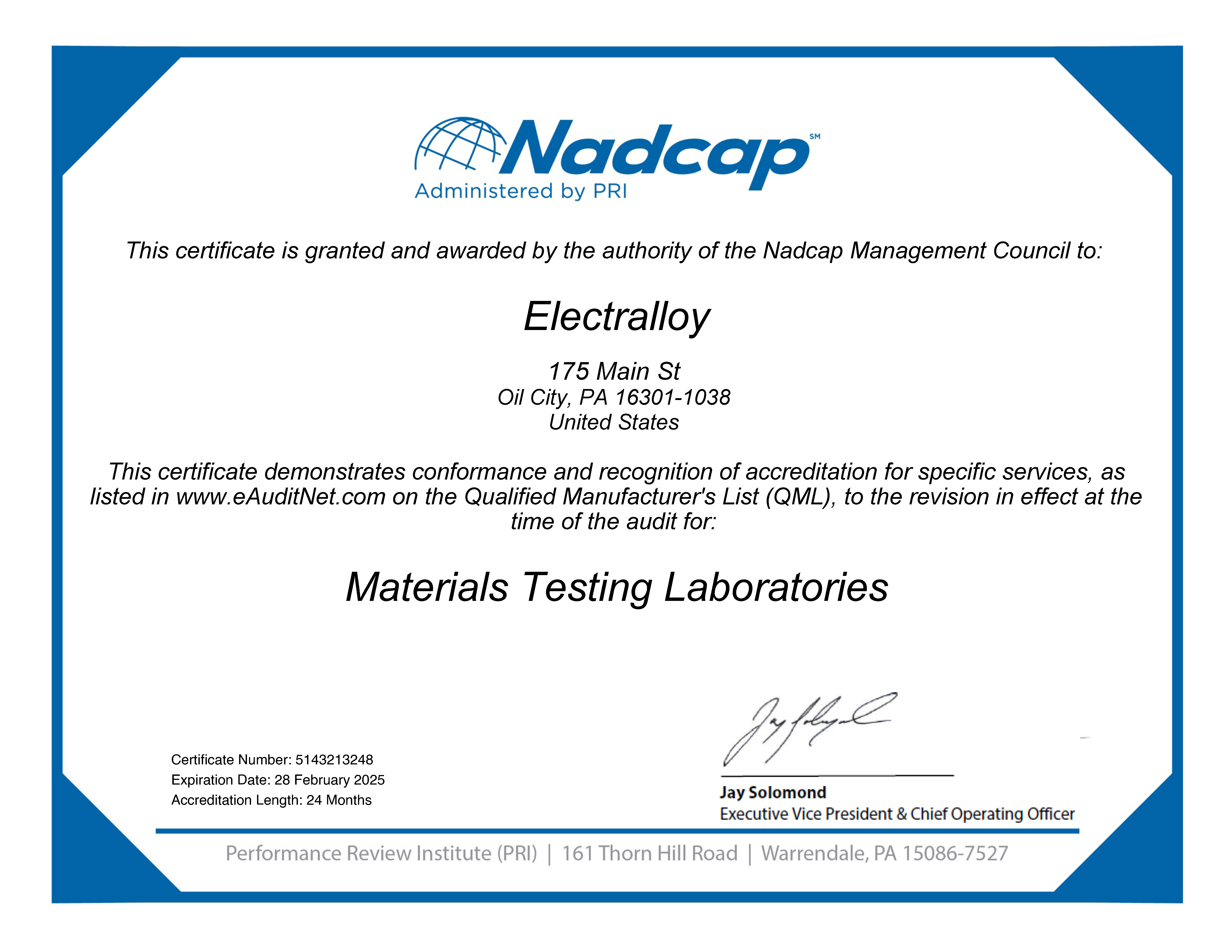 Nadcap Materials Testing Pix